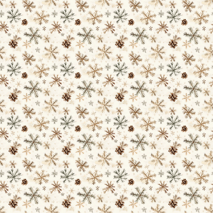 Rustic Winter Snowflakes Minky Fabric