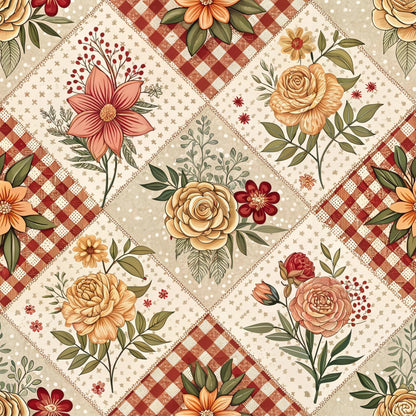 Rustic Patchwork Quilt Pattern 1 Minky Fabric