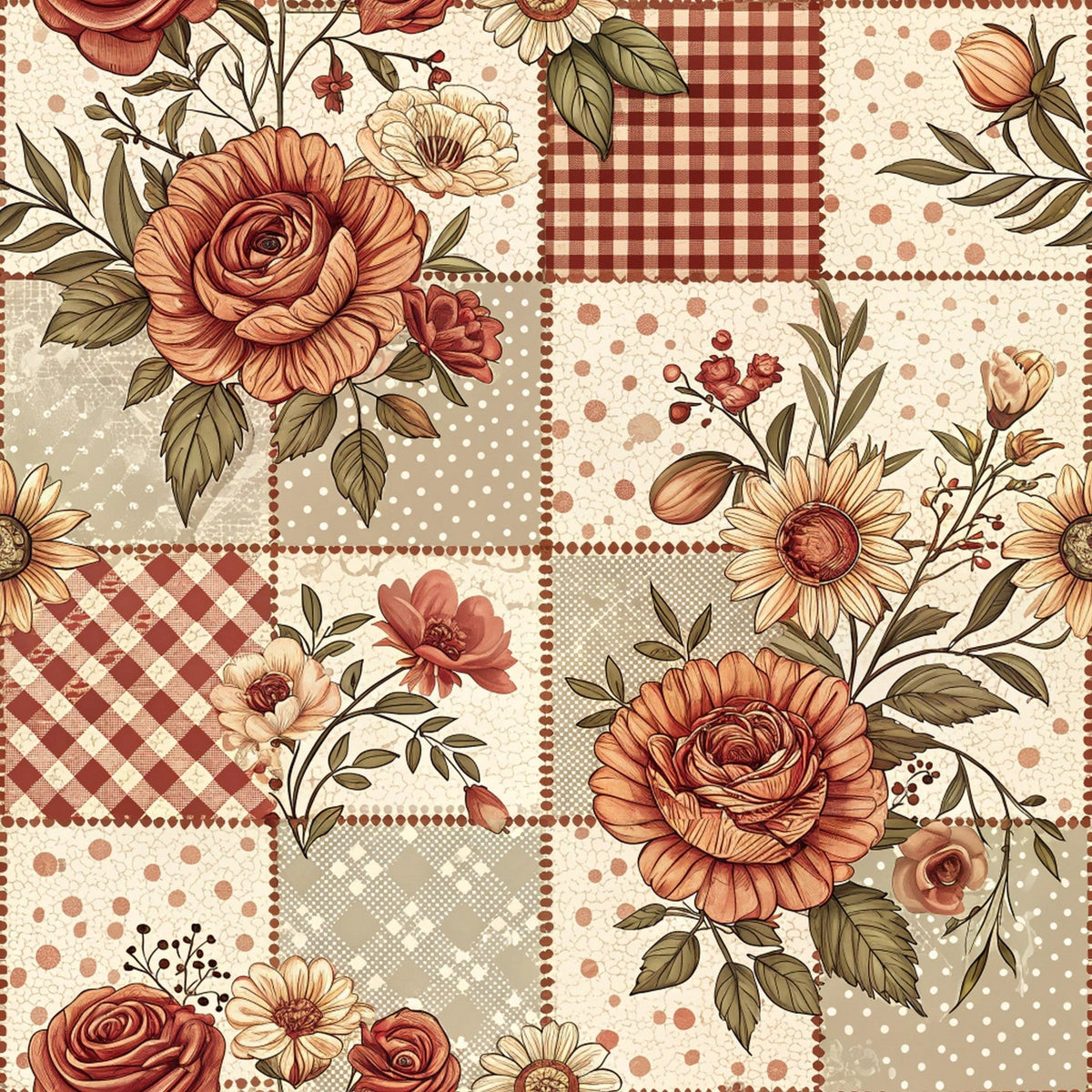 Rustic Patchwork Quilt Pattern 3 Minky Fabric