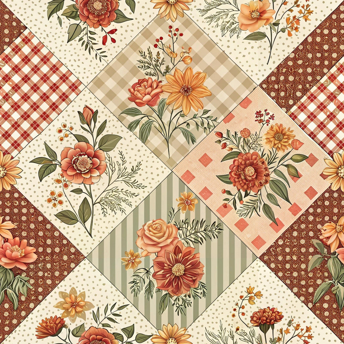 Rustic Patchwork Quilt Pattern 7 Minky Fabric
