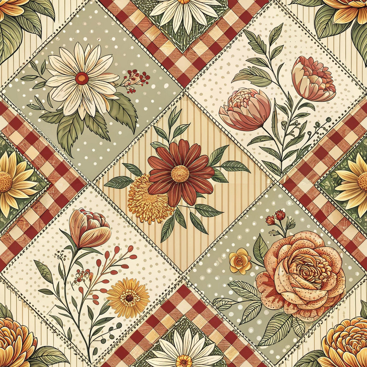 Rustic Patchwork Quilt Pattern 8 Minky Fabric