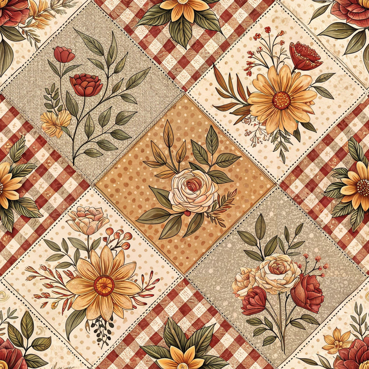 Rustic Patchwork Quilt Pattern 9 Minky Fabric
