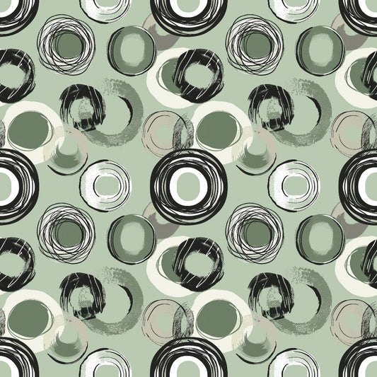 Sage Green Boho Pattern 10 Quilting Cotton Fabric