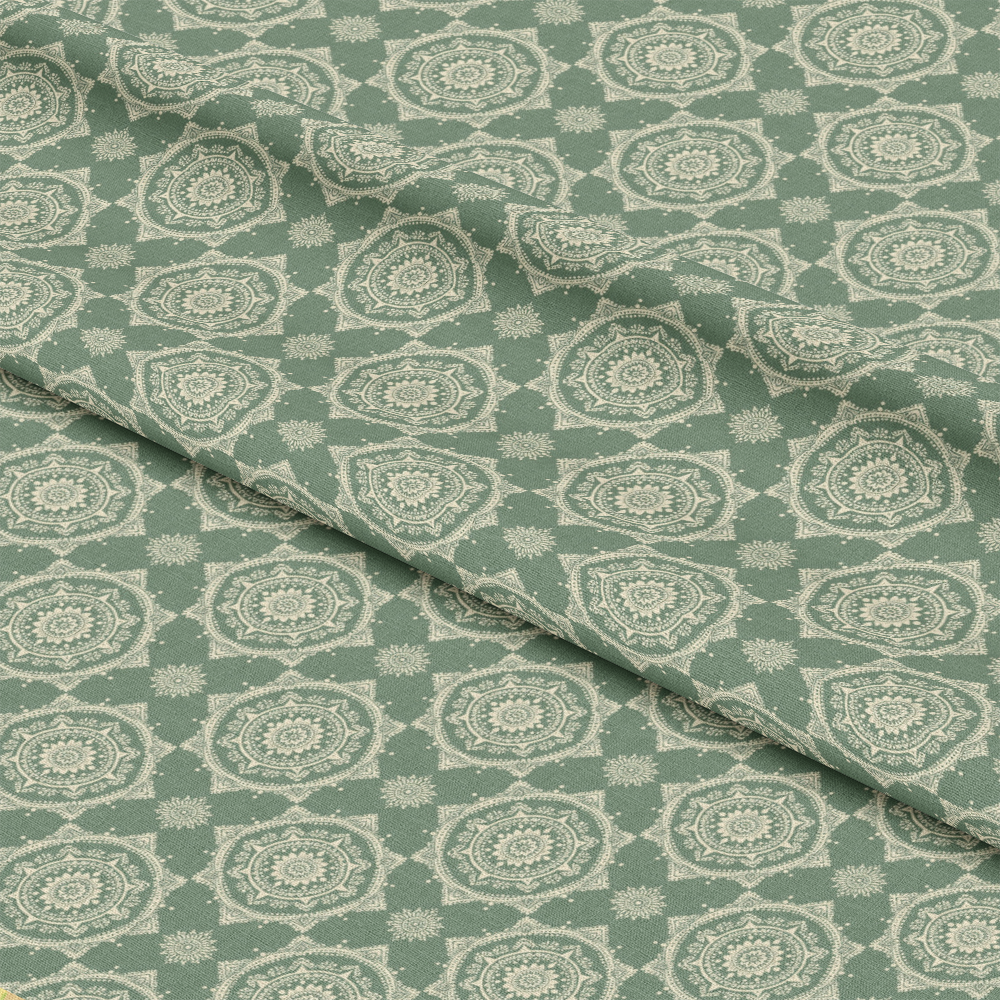 Sage Green Boho Pattern 4 Quilting Cotton Fabric