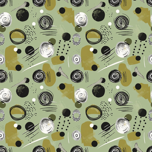 Sage Green Boho Pattern 8 Quilting Cotton Fabric