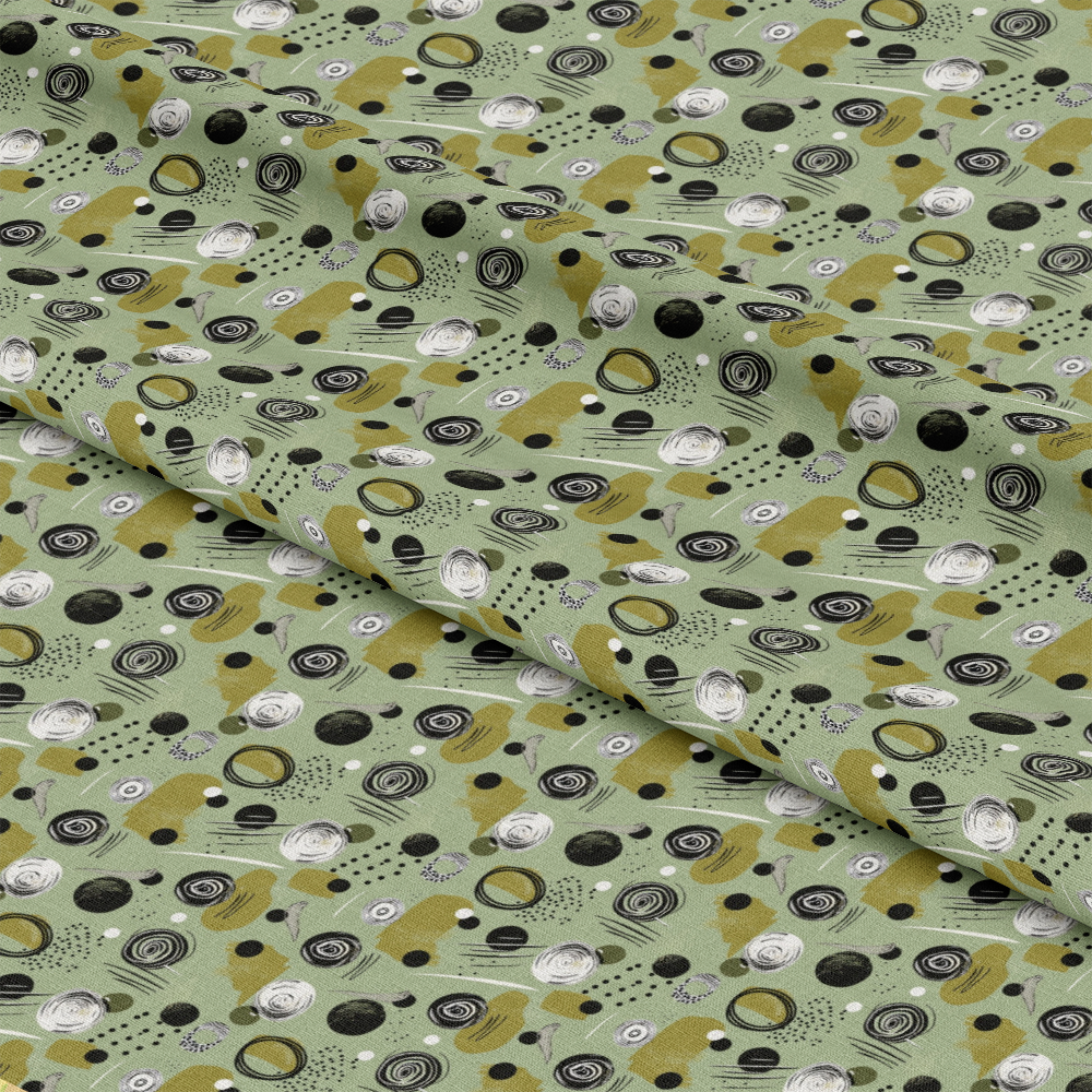 Sage Green Boho Pattern 8 Quilting Cotton Fabric
