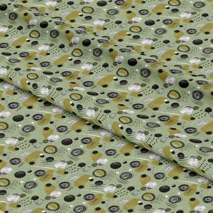 Sage Green Boho Pattern 8 Quilting Cotton Fabric