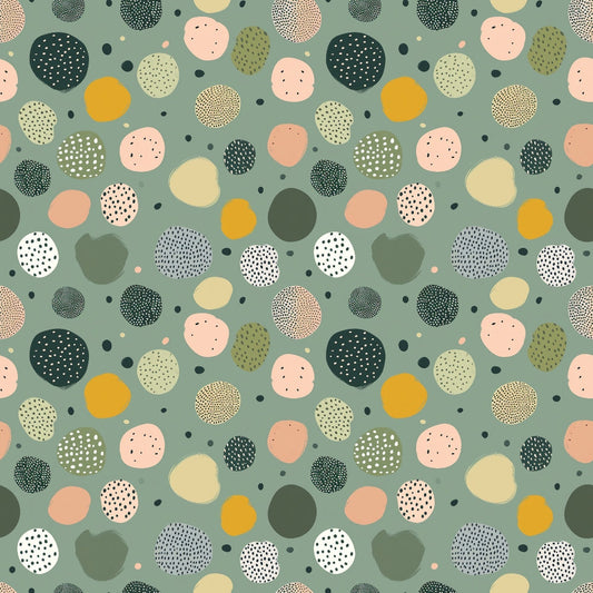 Sage Green Boho Pattern 9 Quilting Cotton Fabric