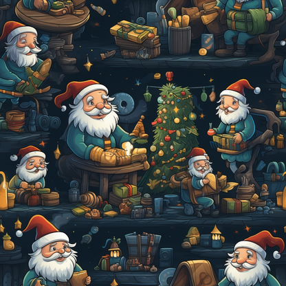 Santa's Workshop Pattern 11 Minky Fabric