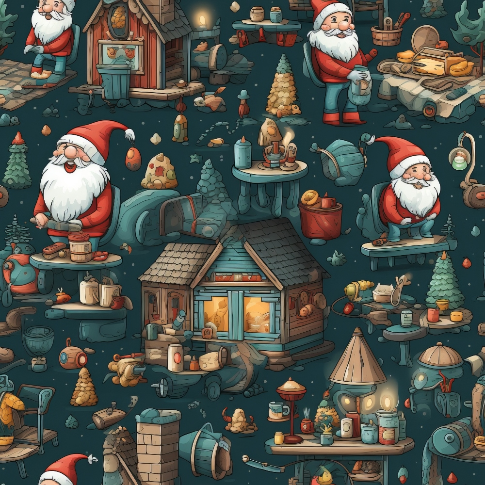 Santa's Workshop Pattern 15 Minky Fabric
