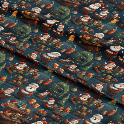 Santa's Workshop Pattern 16 Quilting Cotton Fabric
