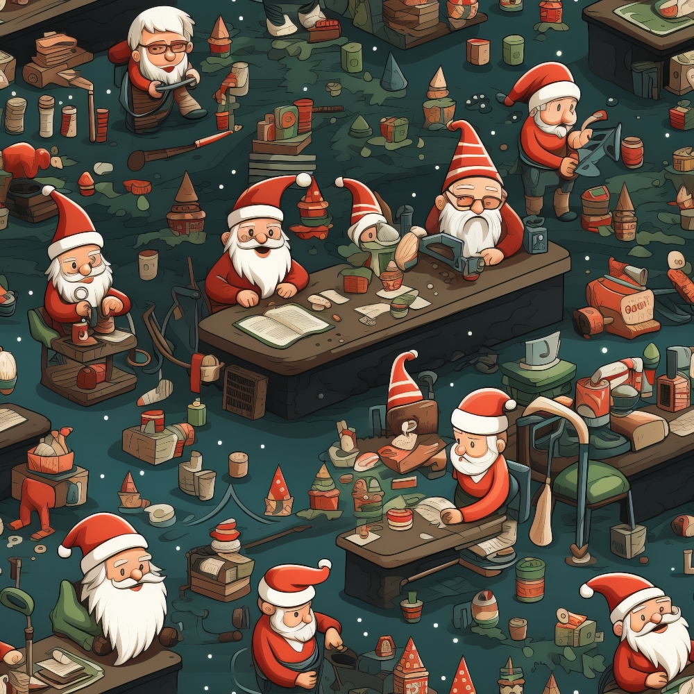 Santa's Workshop Pattern 18 Minky Fabric