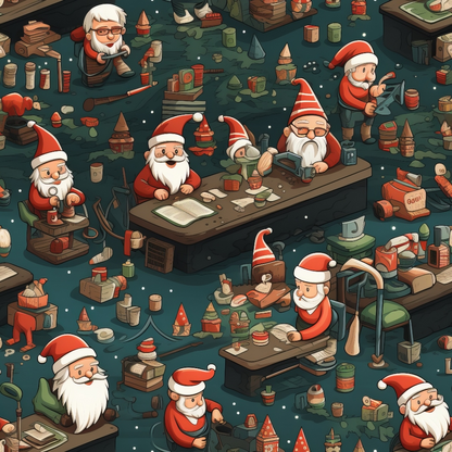 Santa's Workshop Pattern 18 Minky Fabric