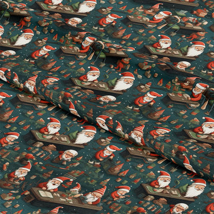 Santa's Workshop Pattern 18 Quilting Cotton Fabric
