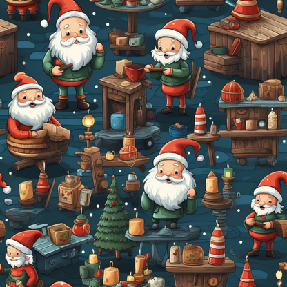 Santa's Workshop Pattern 21 Minky Fabric