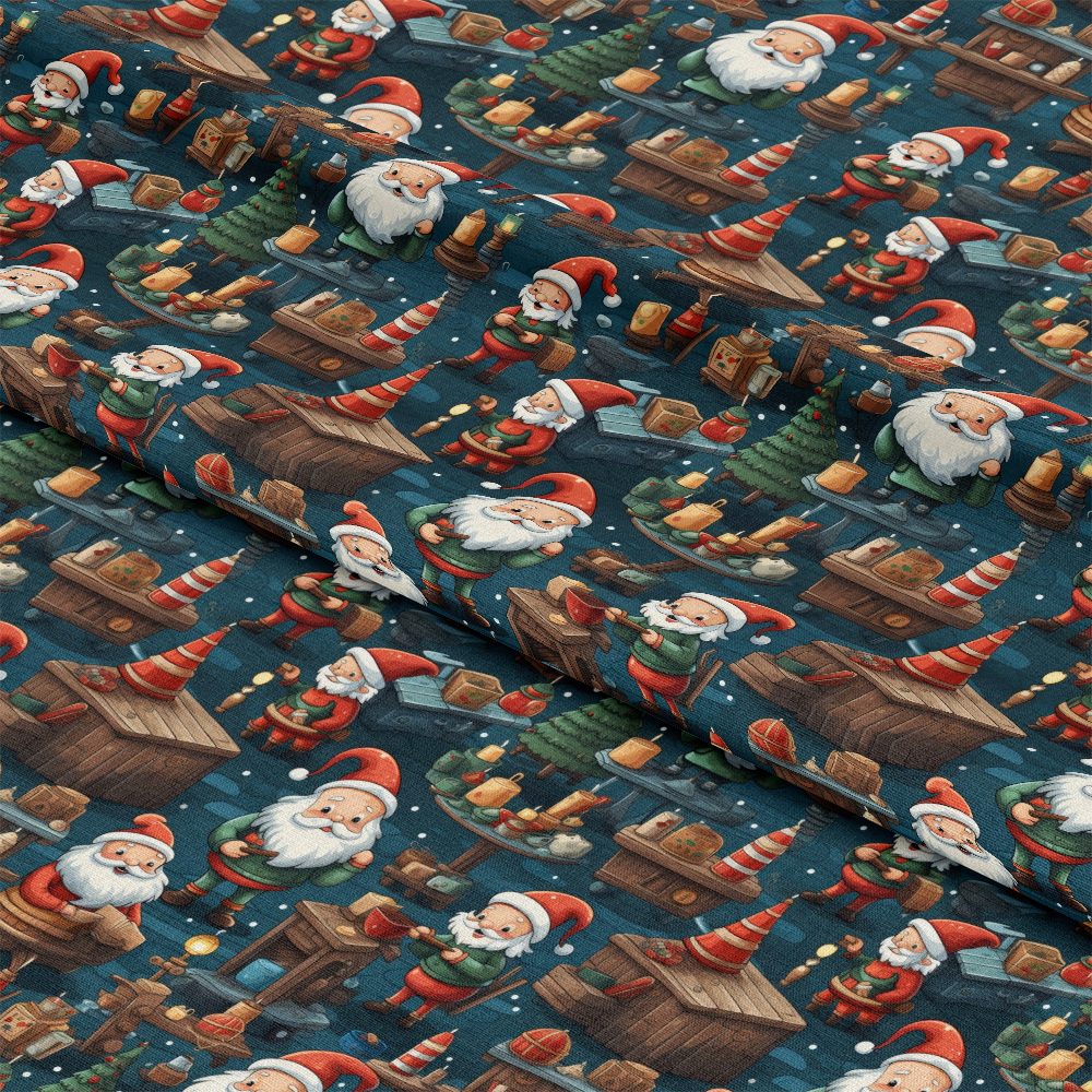 Santa's Workshop Pattern 21 Quilting Cotton Fabric