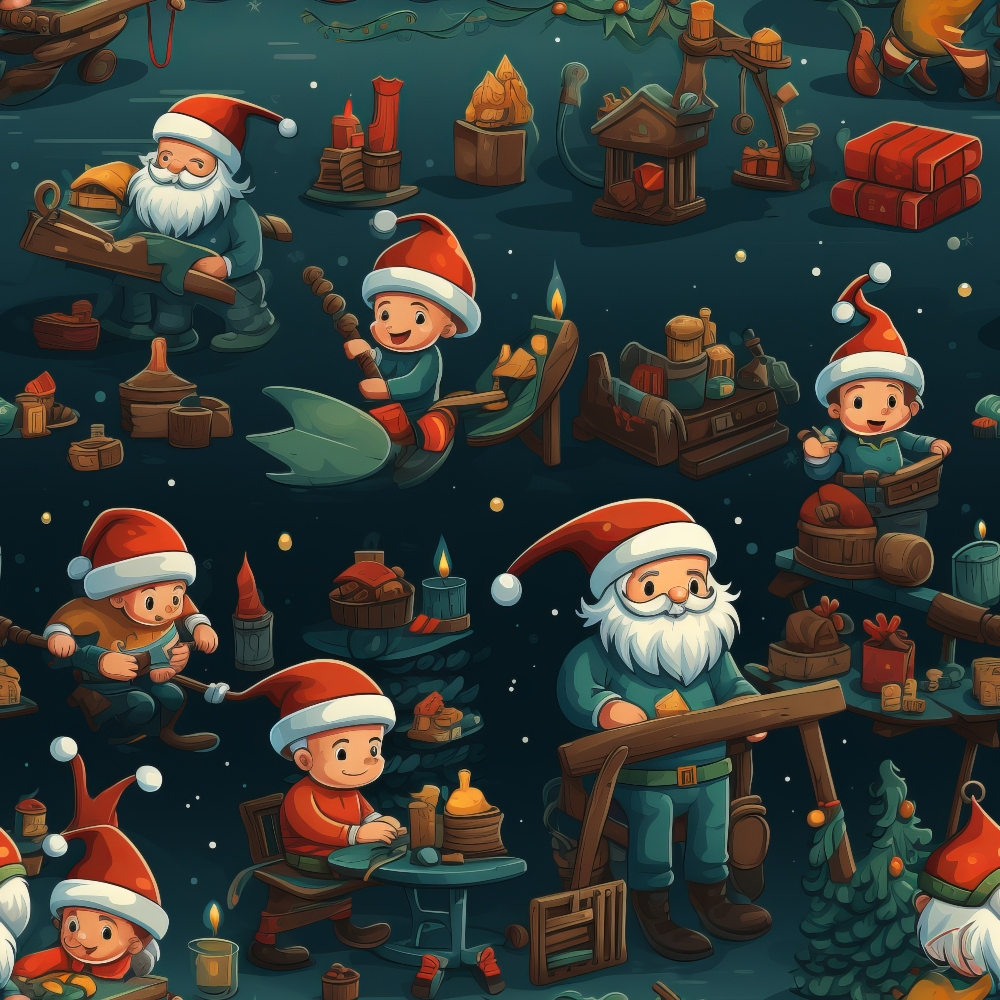 Santa's Workshop Pattern 24 Minky Fabric