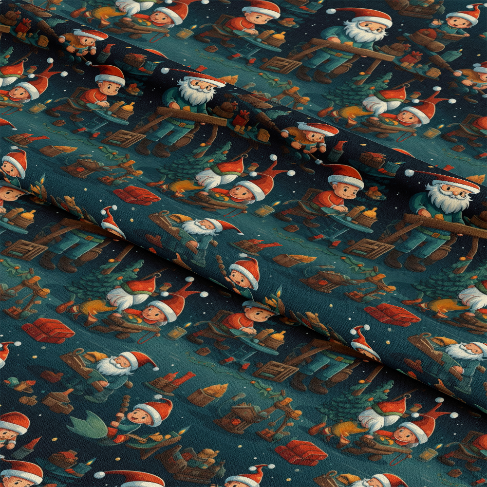 Santa's Workshop Pattern 24 Quilting Cotton Fabric