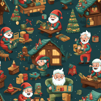 Santa's Workshop Pattern 26 Minky Fabric