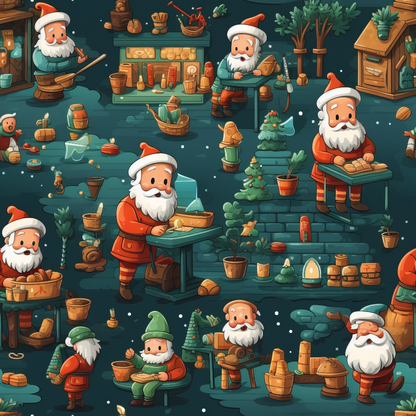 Santa's Workshop Pattern 27 Minky Fabric