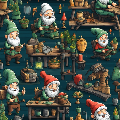 Santa's Workshop Pattern 28 Minky Fabric