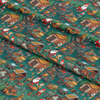 Santa's Workshop Pattern 8 Quilting Cotton Fabric