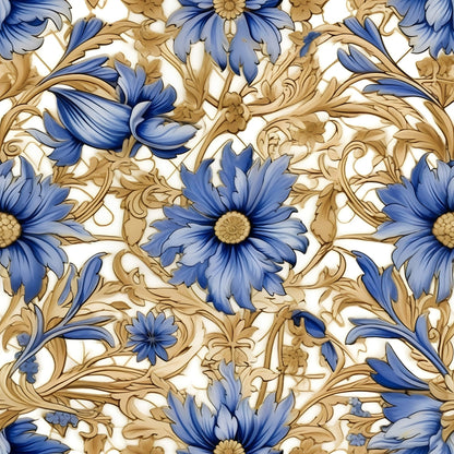 Gilded Cornflowers Pattern 10 Minky Fabric
