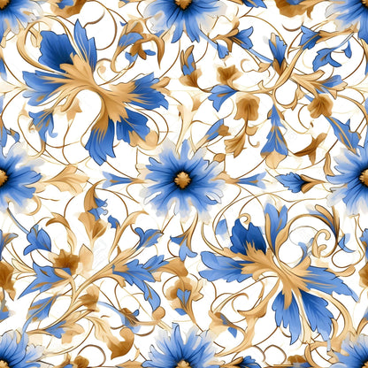 Gilded Cornflowers Pattern 11 Minky Fabric