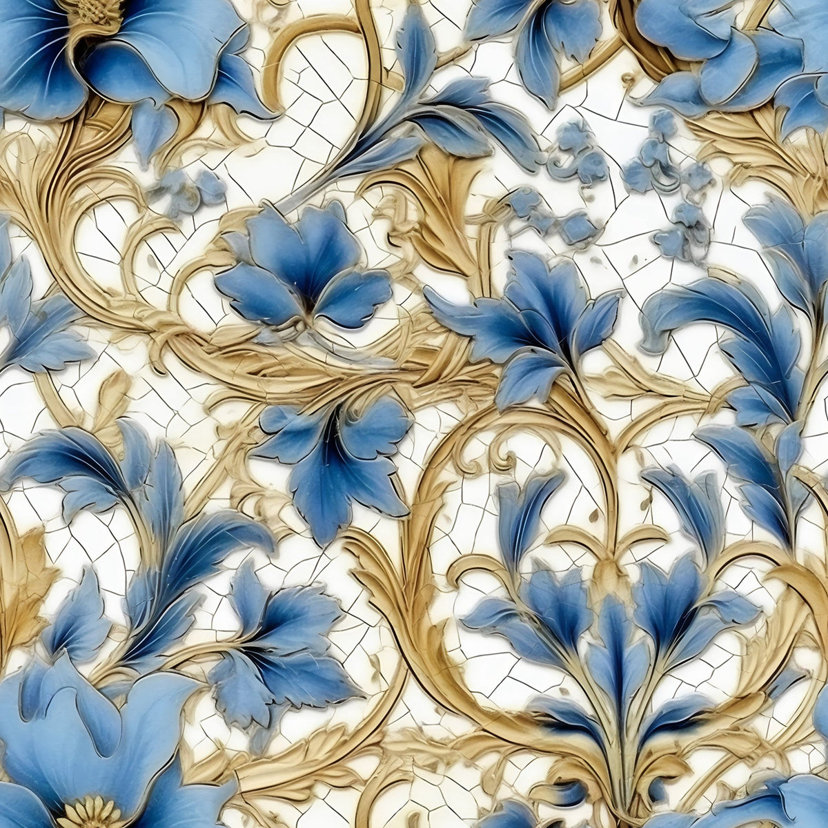Gilded Cornflowers Pattern 12 Minky Fabric
