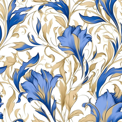 Gilded Cornflowers Pattern 2 Minky Fabric