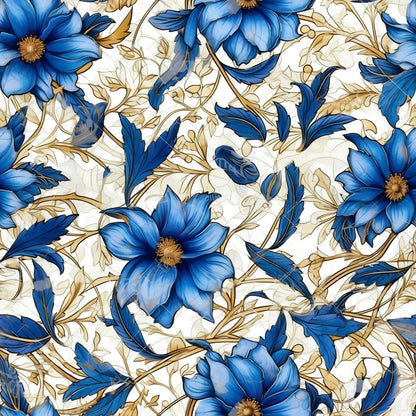 Gilded Cornflowers Pattern 3 Minky Fabric