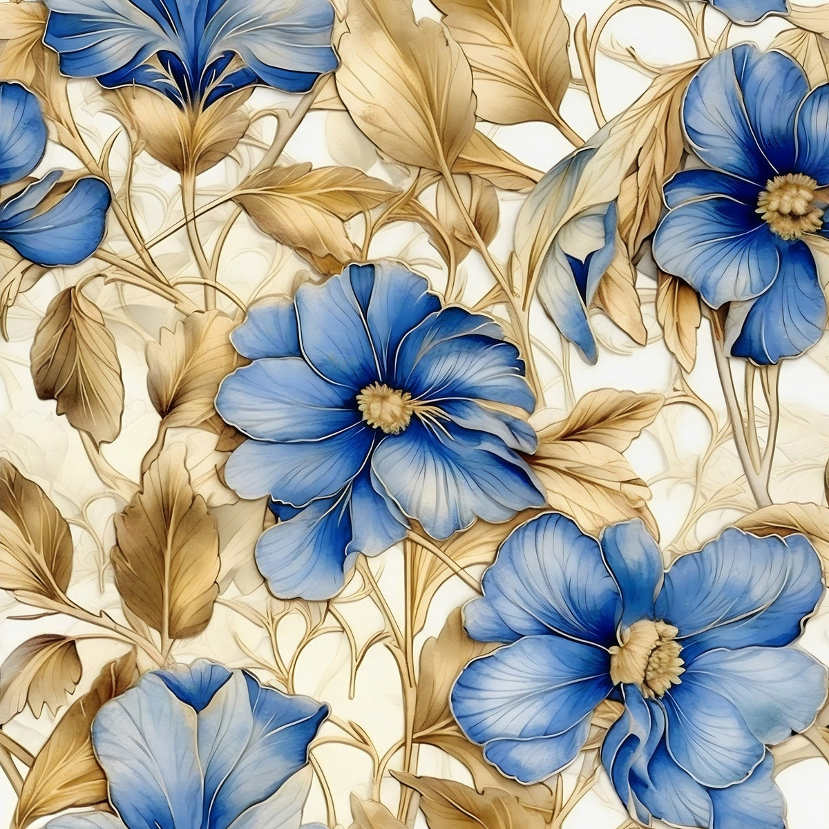 Gilded Cornflowers Pattern 5 Minky Fabric