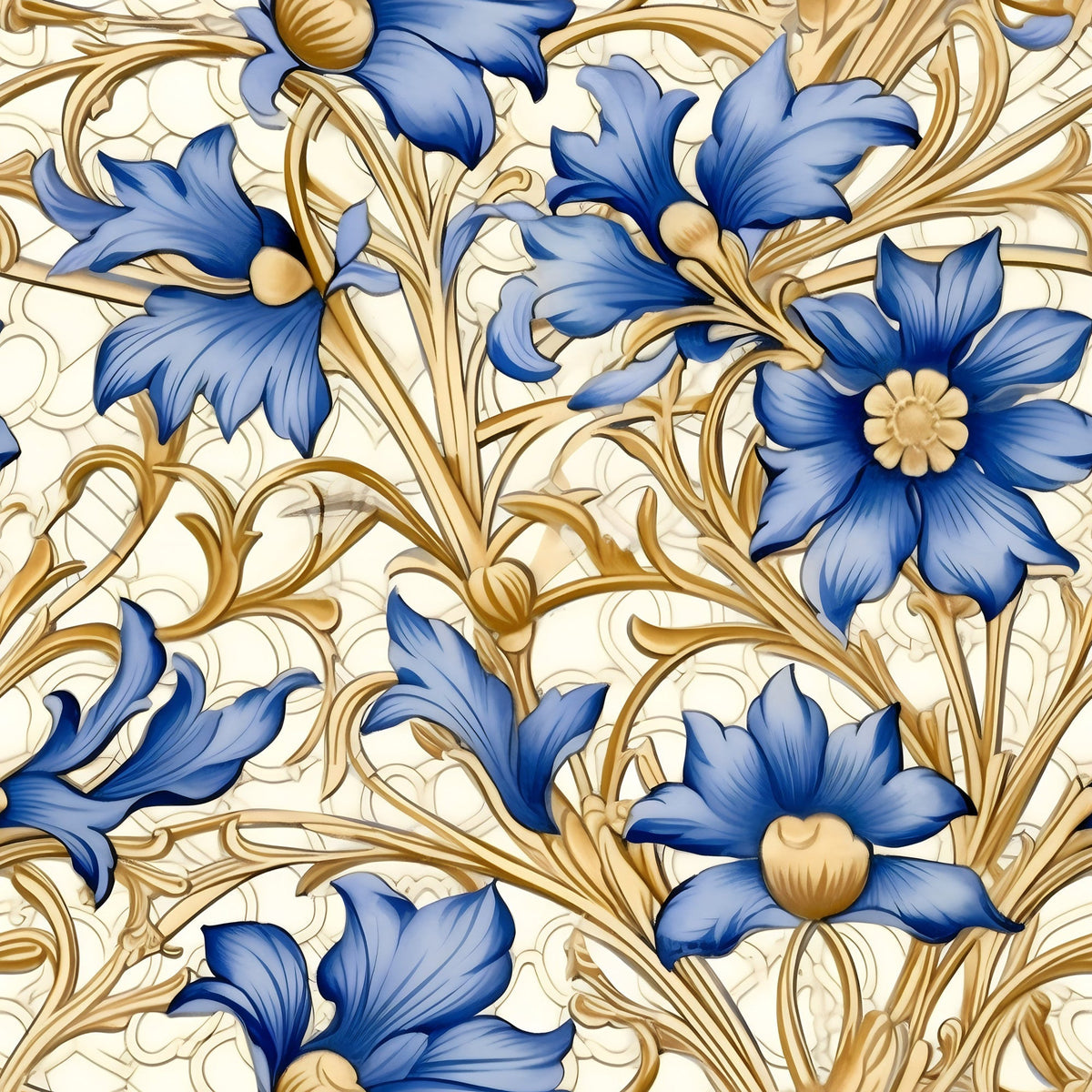 Gilded Cornflowers Pattern 7 Minky Fabric
