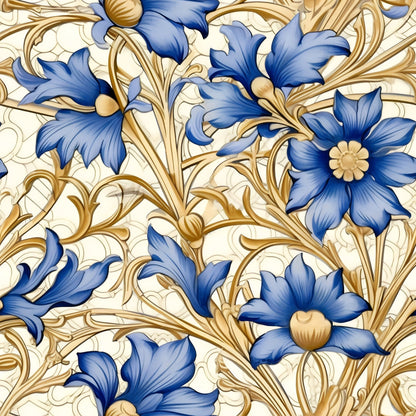 Gilded Cornflowers Pattern 7 Minky Fabric