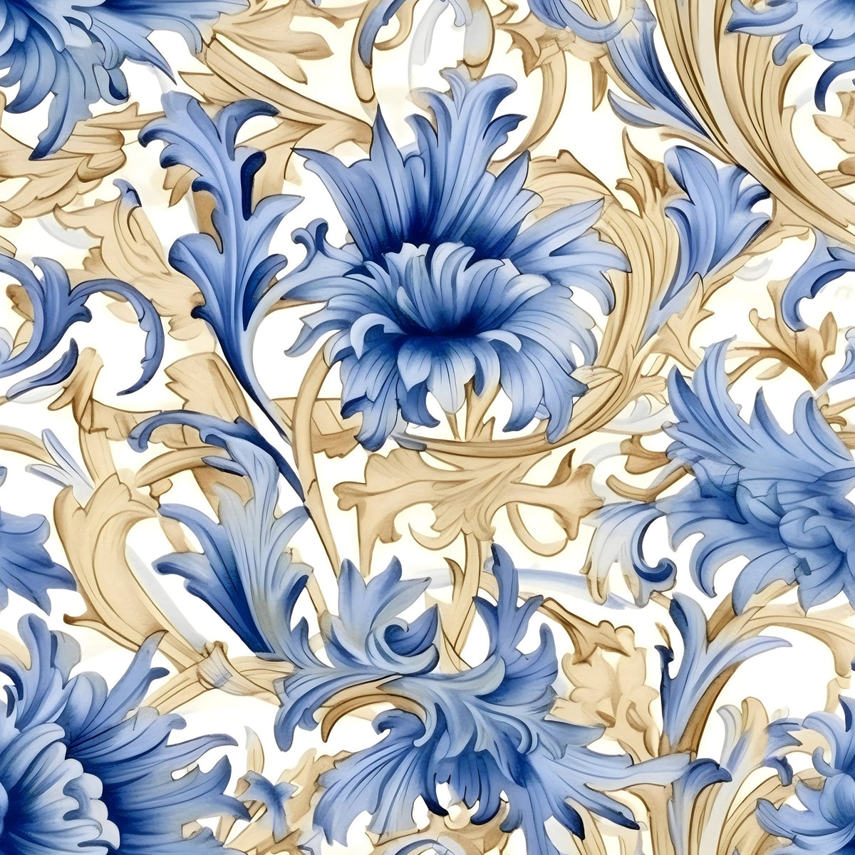 Gilded Cornflowers Pattern 9 Minky Fabric