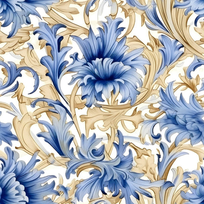 Gilded Cornflowers Pattern 9 Minky Fabric