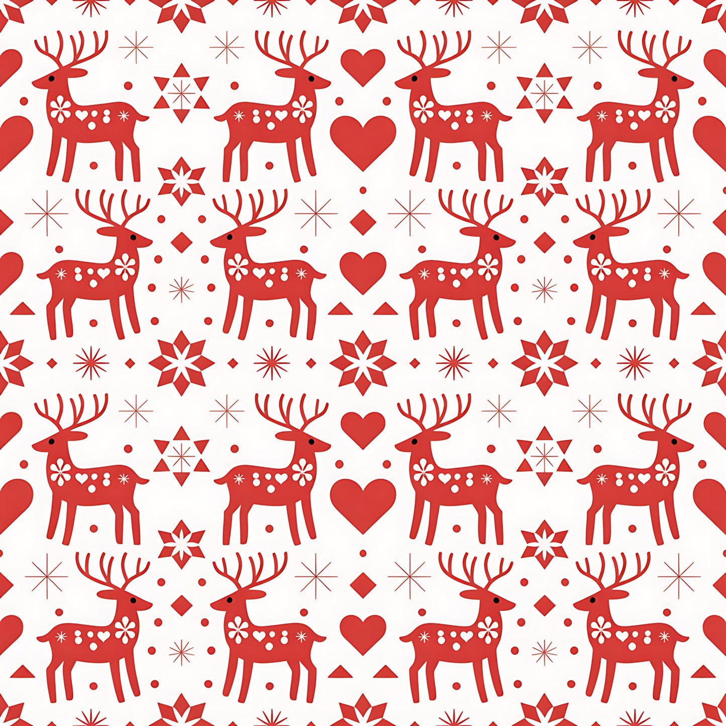 Scandinavian Folk Christmas Pattern 1 Quilting Cotton Fabric