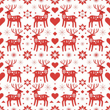 Scandinavian Folk Christmas Pattern 1 Quilting Cotton Fabric