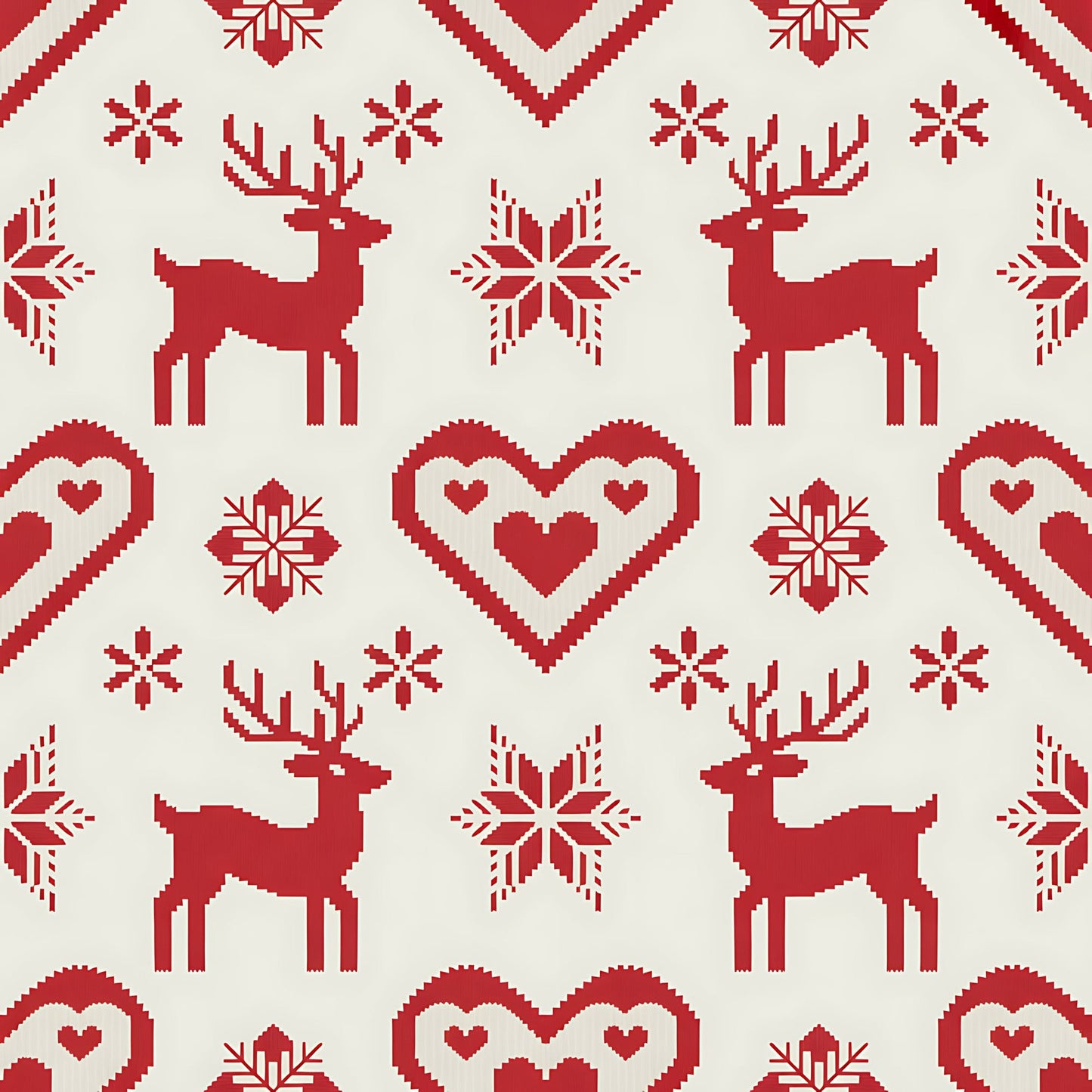 Scandinavian Folk Christmas Pattern 15 Quilting Cotton Fabric