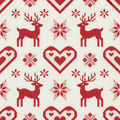 Scandinavian Folk Christmas Pattern 15 Quilting Cotton Fabric