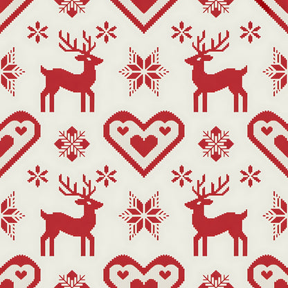 Nordic Reindeer Knit Pattern 15 Minky Fabric