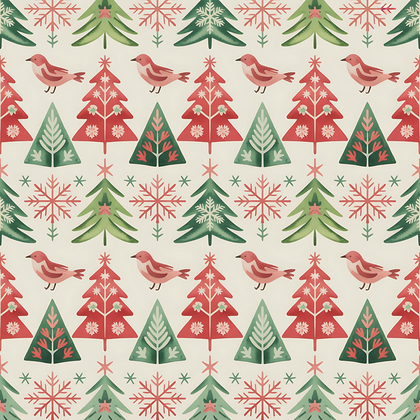 Scandinavian Folk Christmas Pattern 17 Quilting Cotton Fabric