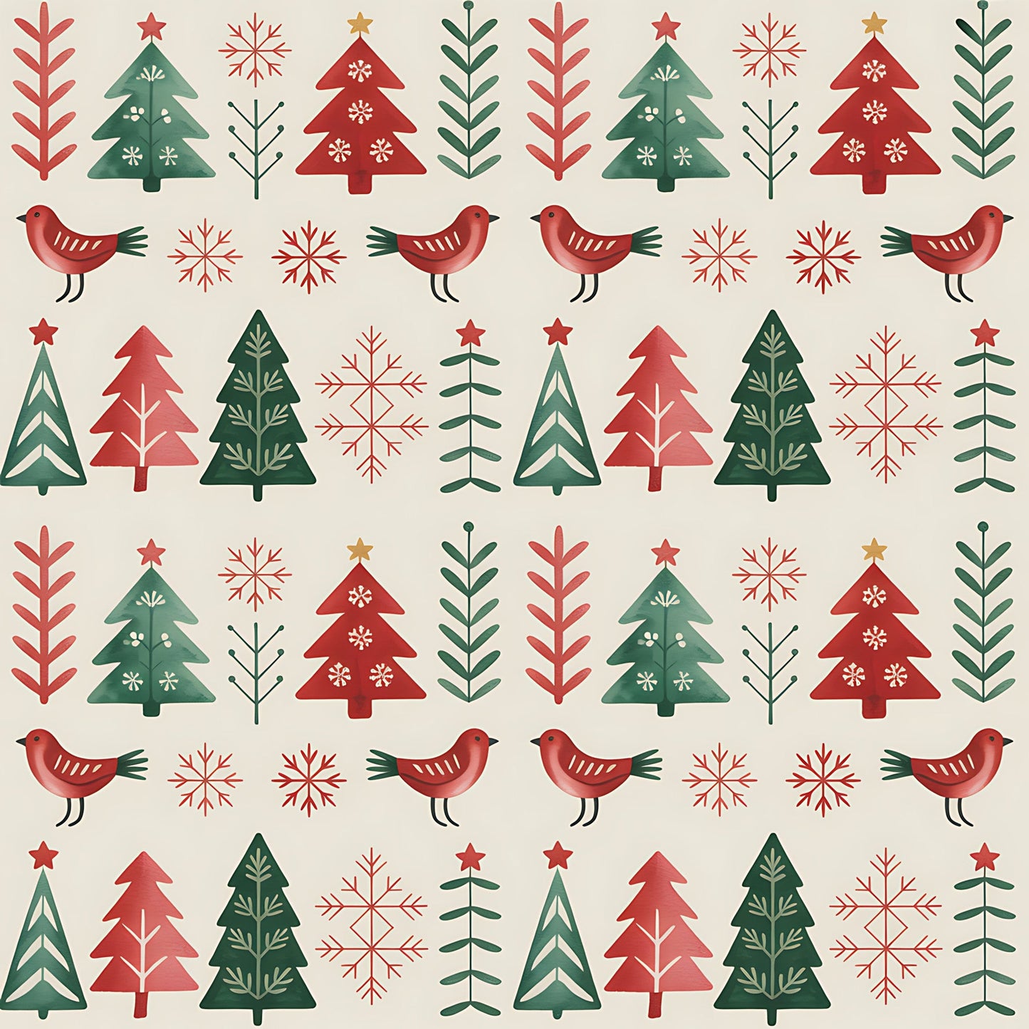 Scandinavian Folk Christmas Pattern 18 Quilting Cotton Fabric