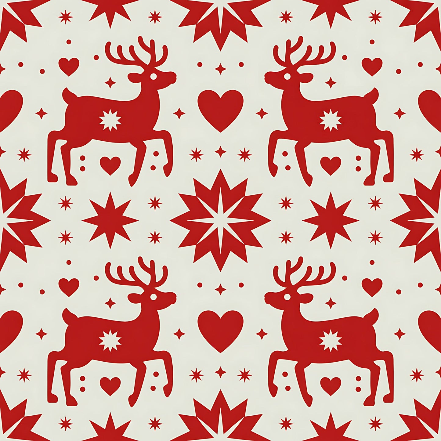 Scandinavian Folk Christmas Pattern 2 Quilting Cotton Fabric