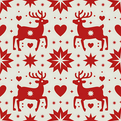 Scandinavian Folk Christmas Pattern 2 Quilting Cotton Fabric