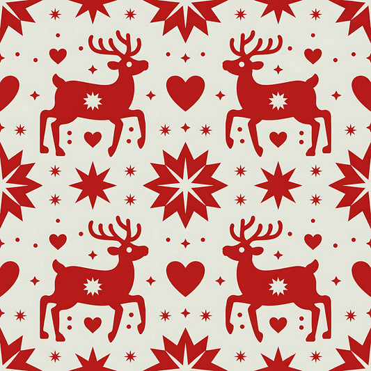 Scandinavian Folk Christmas Pattern 2 Quilting Cotton Fabric