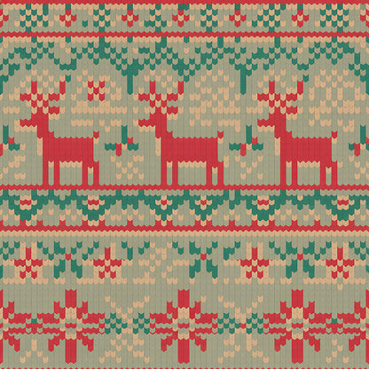 Scandinavian Folk Christmas Pattern 20 Quilting Cotton Fabric