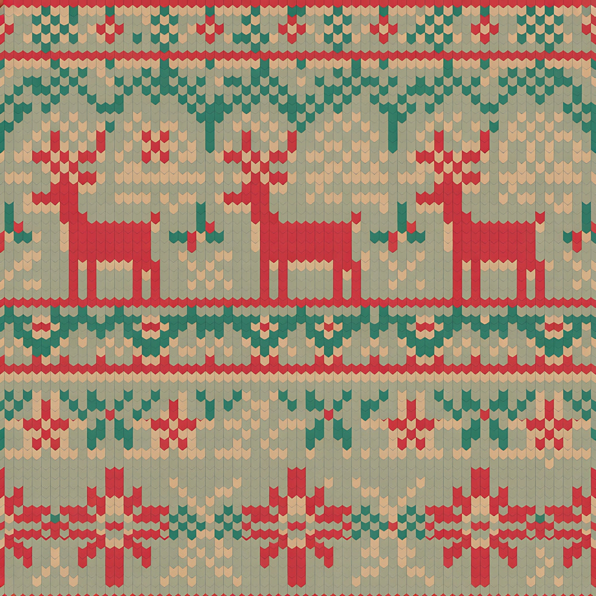 Nordic Reindeer Knit Pattern 20 Minky Fabric