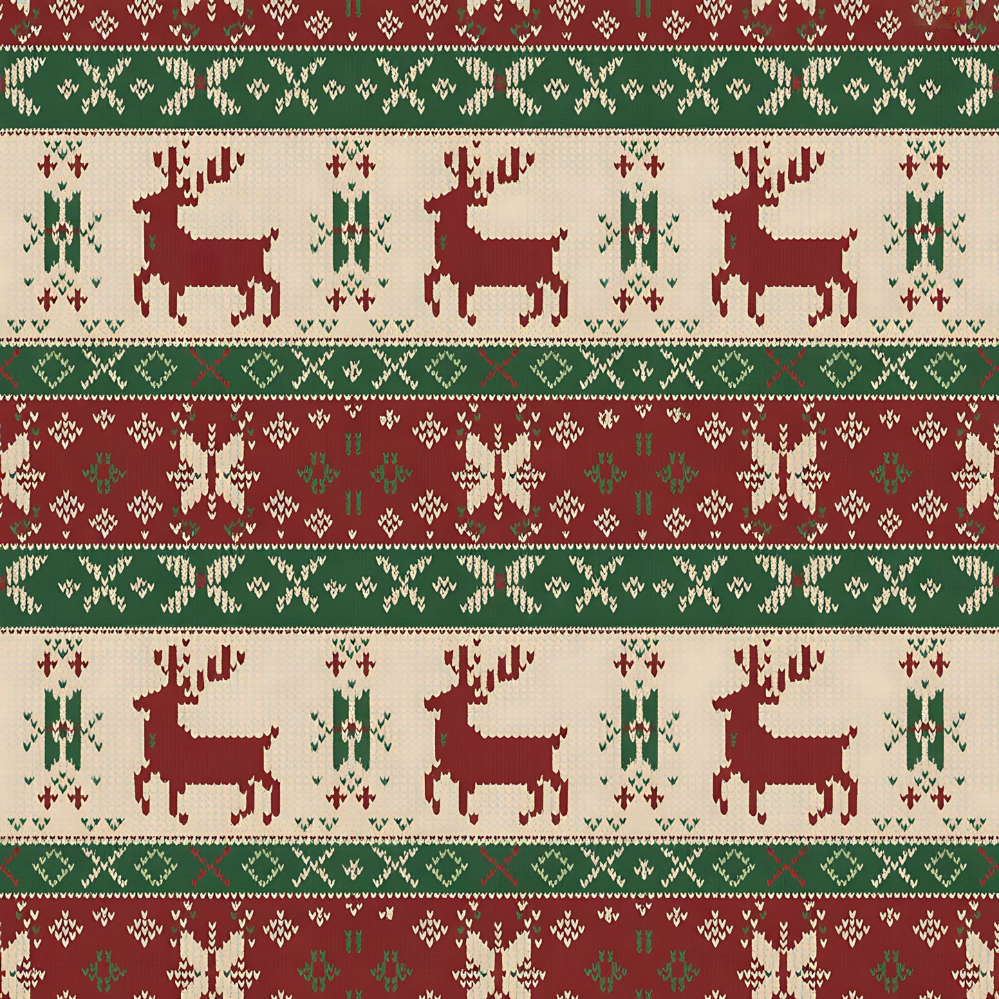 Scandinavian Folk Christmas Pattern 21 Quilting Cotton Fabric