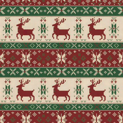 Scandinavian Folk Christmas Pattern 21 Quilting Cotton Fabric